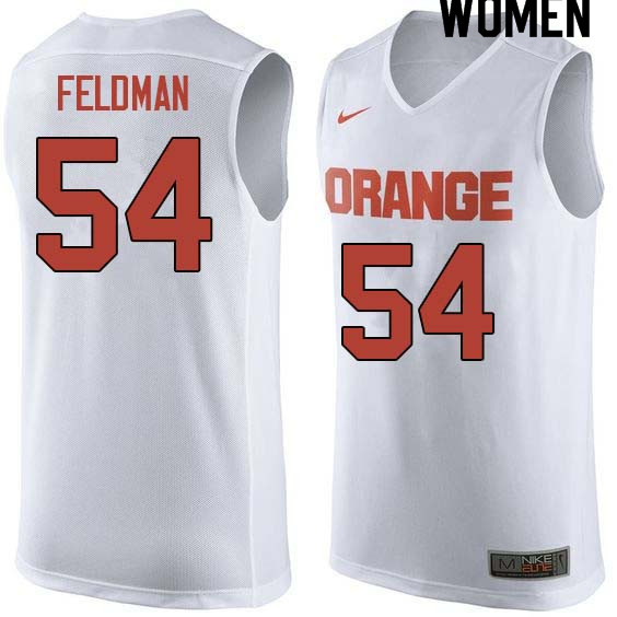 Women #54 Ky Feldman Syracuse White College Basketball Jerseys Sale-White - Click Image to Close